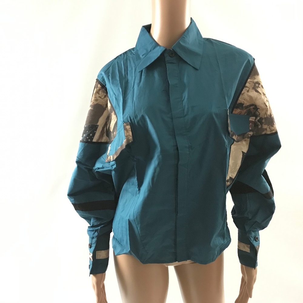 Two Twin Style Women's Button Down Shirt Hi-Low